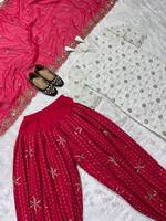 Ensemble Salwar Patiala pour femme, tenue de soirée, haut et dupatta de créateur, en Faux Georgette épaisse avec broderie de sequins de 5 mm, style Bollywood, Hiver Printemps