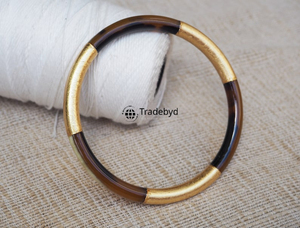 Bracelets en corne naturelle faits à la main, qualité supérieure, bijoux de mode bohème de luxe, ensemble unisexe, cadeau Tradebyd - Product Image 4