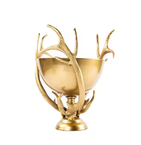 Metal Wine <b>Bucket</b> Reindeer Horns Design Gold Finished Handmade Metal Wine Chiller With Stand <b>Ice</b> <b>Bucket</b> <b>Beverage</b> <b>Tubs</b> Trending - Product Image 1