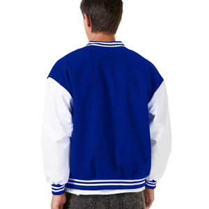 Chaqueta Bomber Vintage Personalizada para Hombre, Cuello Alto, Manga de Cuero Vacuno, Parche Bordado, Estilo Universitario - Product Image 5
