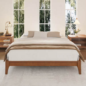 DreamCraft Solid Dry Bamboo Wood Platform <b>Bed</b> Frame Extendable Stylish Modern Design Double <b>Queen</b> King <b>Sizes</b> Home Furniture - Product Image 1