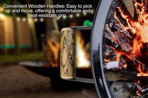 Wood Burning Outdoor Fire Feature with Powder Coated Iron and Corten Steel Stylish Durable Patio Garden Backyard Heating - Product Image 6