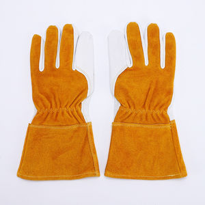 Guantes de seguridad de cuero de piel de cabra de alta calidad, guantes de trabajo antideslizantes de corte largo y grueso de doble Palma, guantes de soldadura anticalor - Product Image 2