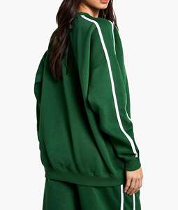 Novedad, Sudadera con Capucha Estampada para Mujer, Estilo Lavado Ácido, Diseño Moderno, Informal y a la Moda con Dos Rayas en las Mangas - Product Image 3