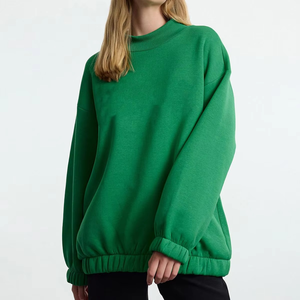Sweat-shirt à col rond vert surdimensionné pour femmes, design tendance et moderne, fabriqué au Pakistan, tissu épais et doux, service OEM en gros - Product Image 6