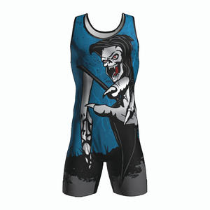 Vêtements d'arts martiaux urbains personnalisables pour hommes, confortable 100% Spandex Wrestling Singlet One-Piece Stretch Tops - Product Image 5