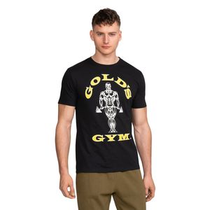 Maglietta sportiva Muscle Joe camicia da ginnastica in cotone organico nero traspirante abbigliamento sportivo Bodybuilding Tee da ginnastica Regular Fit Golds Gym