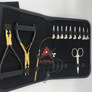 ชุดเครื่องมือสเตนเลสคีมตัดลูกปัดไมโครลิงค์สีดำชุดเครื่องมือสำหรับการต่อผมแบบทนทานออกแบบได้ตามต้องการ - Product Image 2