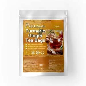 100% naturel sans additifs sans caféine gingembre biologique cannelle curcuma sachets de thé de santé à base de plantes de haute qualité 120g emballage en vrac - Product Image 2