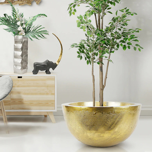 Cuenco decorativo de Metal plateado de lujo, centro de mesa minimalista moderno, acabado sólido, decoración del hogar, mesa de comedor, artículo de regalo - Product Image 2