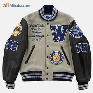 Soft Flannel Varsity <b>Jacket</b> Custom Plaid Pattern Baseball Letterman Coat <b>Lumberjack</b> Style Bomber Outerwear Men's Casual - Product Image 5