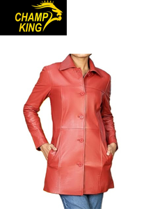 Manteaux longs en cuir pour femmes de haute qualité, hiver, cuir luxueux, boutons, fermeture éclair - Product Image 5