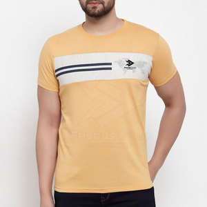 FriendsGroup <b>Men's</b> <b>Yellow</b> Short Sleeve <b>T</b>-<b>Shirt</b> Solid Pattern O-Neck Breathable Oversized Fit Casual Streetwear 100% Cotton - Product Image 1