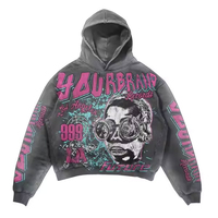 Sweat à capuche en molleton de design professionnel pour hommes, décontracté, tissé, sérigraphie de style de rue, coupe ample, vente en gros pour l'automne
