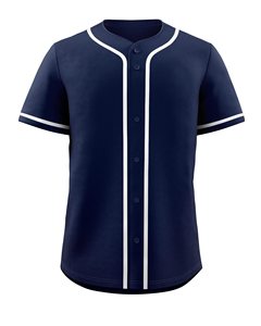Venta al por mayor 100% poliéster transpirable manga corta Camisetas de béisbol de alta calidad azul en blanco botón equipo ropa deportiva béisbol Jersey - Product Image 1