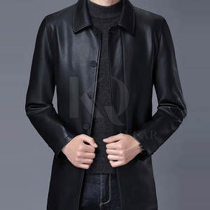 Abrigo de Cuero de Lujo para Hombre, Elegante, Largo, Material Duradero, Ideal para Invierno, Eventos Formales - Product Image 2