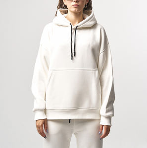 ชุดวอร์มสำหรับผู้หญิงผ้าเฟรนช์เทอร์รี่โอเวอร์ไซส์คุณภาพระดับพรีเมียมเสื้อวอร์มระบายพิมพ์ลายโลโก้ตามสั่ง - Product Image 2