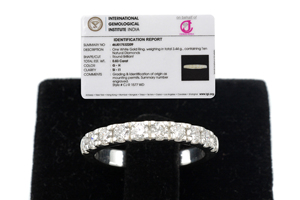 Classique 2.70mm blanc diamant pierre bague de mariage demi-éternité bande 14K bijoux en or blanc au prix de vente entier tous les bijoux - Product Image 3