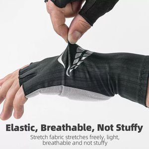 Gants de vélo unisexes à demi-doigts en cuir synthétique pour le cyclisme et les sports de plein air - Product Image 4