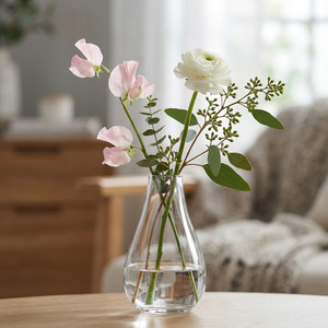 Minimalist Glass Teardrop Bud <b>Vase</b> with <b>Unique</b> Design for Everyday Tabletop Decor (5.9") - Product Image 4