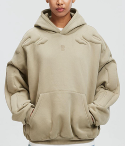 Sweat à capuche épais personnalisé avec logo en relief pour homme – Broderie 3D et impression sérigraphique – Nouvelle collection - Product Image 2