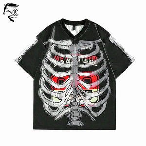 Camiseta personalizada para hombre con estampado de esqueleto Street Life para hombre, ropa de calle, camiseta de baloncesto, ropa deportiva, camiseta de ajuste Regular para hombre - Product Image 1