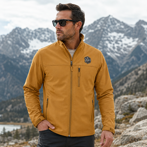 Veste softshell coupe-vent de qualité supérieure, design personnalisé pour l'hiver, avec col montant et fermeture éclair, veste softshell pour homme - Product Image 2