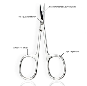 Ciseaux à ongles de haute qualité manche en céramique lame incurvée tranchante en acier inoxydable pakistanais étui en cuir pour outils de beauté - Product Image 5