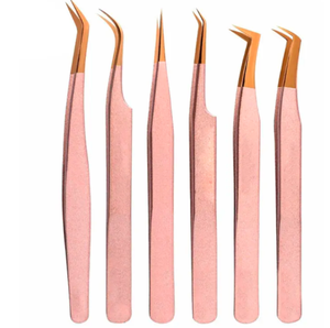 Juego de pinzas de pestañas de acero inoxidable de calidad superior al mejor precio de alto impacto de diseño personalizado 6 piezas - Product Image 5