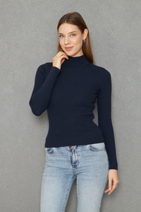 Suéter de cuello alto para mujer, manga larga, ajuste cálido, OEM personalizado, Jersey multicolor - Product Image 1