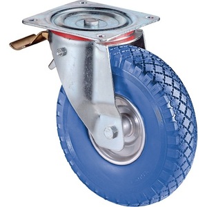 Swivel Caster <b>Wheel</b> <b>with</b> Total <b>Lock</b> 200 mm Diameter 75 kg Load Capacity Black Rubber BS Rollen - Product Image 1