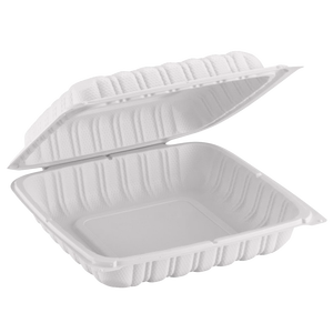 Contenants à emporter ProTakeOut 8,3x8,3 Blancs, lot de 150, durables, compatibles micro-ondes, en plastique, avec fermeture à clapet pour usage en restauration - Product Image 3