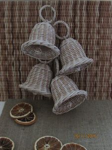 กระดิ่งหวายธรรมชาติทำด้วยมือของประดับแขวนต้นไม้โนเอลสำหรับเทศกาลอีสเตอร์ของขวัญตกแต่งวันหยุดเทศกาลอีสเตอร์ถุงน่องหวายของขวัญคริสต์มาส - Product Image 2