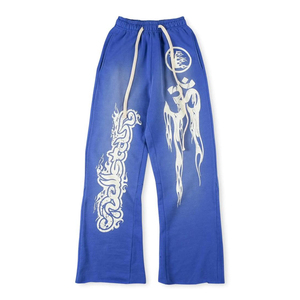 Pantalon évasé 100% coton Hip Hop taille moyenne pour hommes, séchage rapide, respirant, vêtements d'entraînement pour l'extérieur - Product Image 1