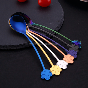 Juego de cubiertos con mango en forma de flor Multicolor Premium, cuchara de postre de té y café de Metal de latón a un precio razonable para bodas - Product Image 3