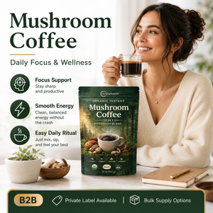 Café de Hongos 10 en 1, Instantáneo, Cordyceps, Reishi, Chaga, Energía, Concentración, Apoyo Inmunológico, Pre y Post Entrenamiento, Suplemento Dietético, a Granel - Product Image 4