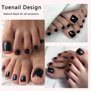 168 <span class=keywords><strong>Uñas</strong></span> Postizas para Mujer con Adhesivos, <span class=keywords><strong>Uñas</strong></span> Acrílicas Negras Cortas Cuadradas al por Mayor - Product Image 6