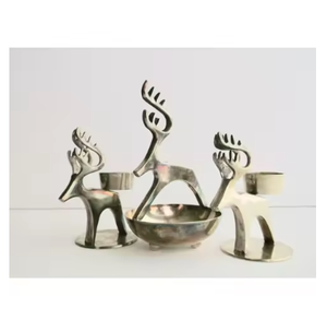 Porte-bougie en aluminium au design renne, très vendu, pour hôtel et maison, décoration de Noël, porte-bougie de qualité supérieure à prix abordable - Product Image 6