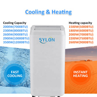 Aire Acondicionado Portátil de 12000 BTU con Función de Calefacción y Refrigeración, Unidad de CA de Bajo Ruido (54dB) para el Hogar, 220-240V 50Hz