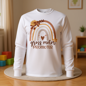 Maglietta Pediatrica a Maniche Lunghe Rainbow per Terapia Motoria e Fisioterapia, Abbigliamento per Neonati a Scopo Promozionale - Product Image 3