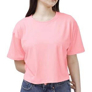 เสื้อยืดผู้หญิงเข้ารูปผ้าฝ้ายโพลีเอสเตอร์100% พิมพ์ลายฤดูร้อน - Product Image 3