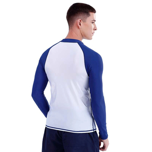 Rashguard de Jiu-Jitsu pour hommes de haute qualité, manches longues, fitness, maillots de bain, logo personnalisé, vente en gros, rashguard de BJJ imprimé uni - Product Image 3