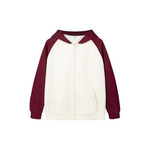 Haute qualité unisexe décontracté Cardigan veste couleur-bloqué fermeture éclair sweat capuche Raglan contraste avant imprimé pour l'hiver - Product Image 5