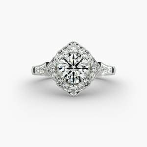 Anillo de Compromiso Único de Moissanita con Corte Redondo, Acero Inoxidable, Chapado en Oro de 18K, Joyería Elegante y Lujosa - Product Image 1