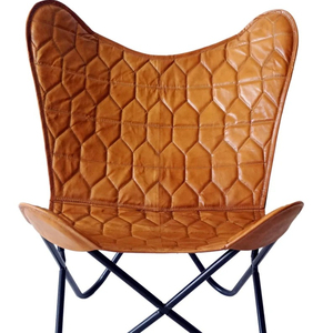 Leather BKF Butterfly Accent Chair for Bedroom Luxury Outdoor Foldable Rustic Style Relaxing Leisure Chair for Living Room - Product Image 1