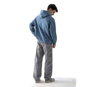 Sweat à capuche zippé pour homme, personnalisé avec logo OEM, sport, gym, poids lourd, décontracté, hiver, épaules tombantes - Product Image 5