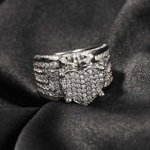 เครื่องประดับที่ดี VVS Moissanite แหวนเพชรรูปหัวใจน้ำแข็งฮิปฮอป IGI ได้รับการรับรอง VVS Moissanite แหวนเพชรสำหรับผู้ชาย - Product Image 6