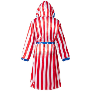 Disfraz de Boxeo con Bandera Estadounidense de Satén para Adultos, Conjunto de Bata y Pantalones Cortos con Temática de Estados Unidos, Disfraz de Halloween y Fiestas de Combate - Product Image 2