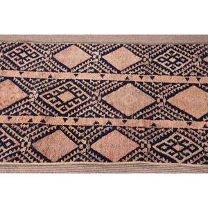 Alfombra Vintage de 2.2x11 pies, Alfombra Turca con Diseño Floral Azul - Product Image 4