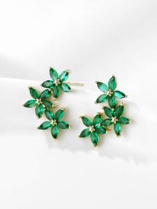 Stunning <b>Clip</b> White Lab Grown Diamond Earring 18k Rose Gold Plated IGI Certified Graduation Wear Cute Design - Product Image 3